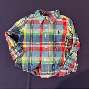 Ralph Lauren Baby Boys Multicolor Plaid Button Down Shirt 18m